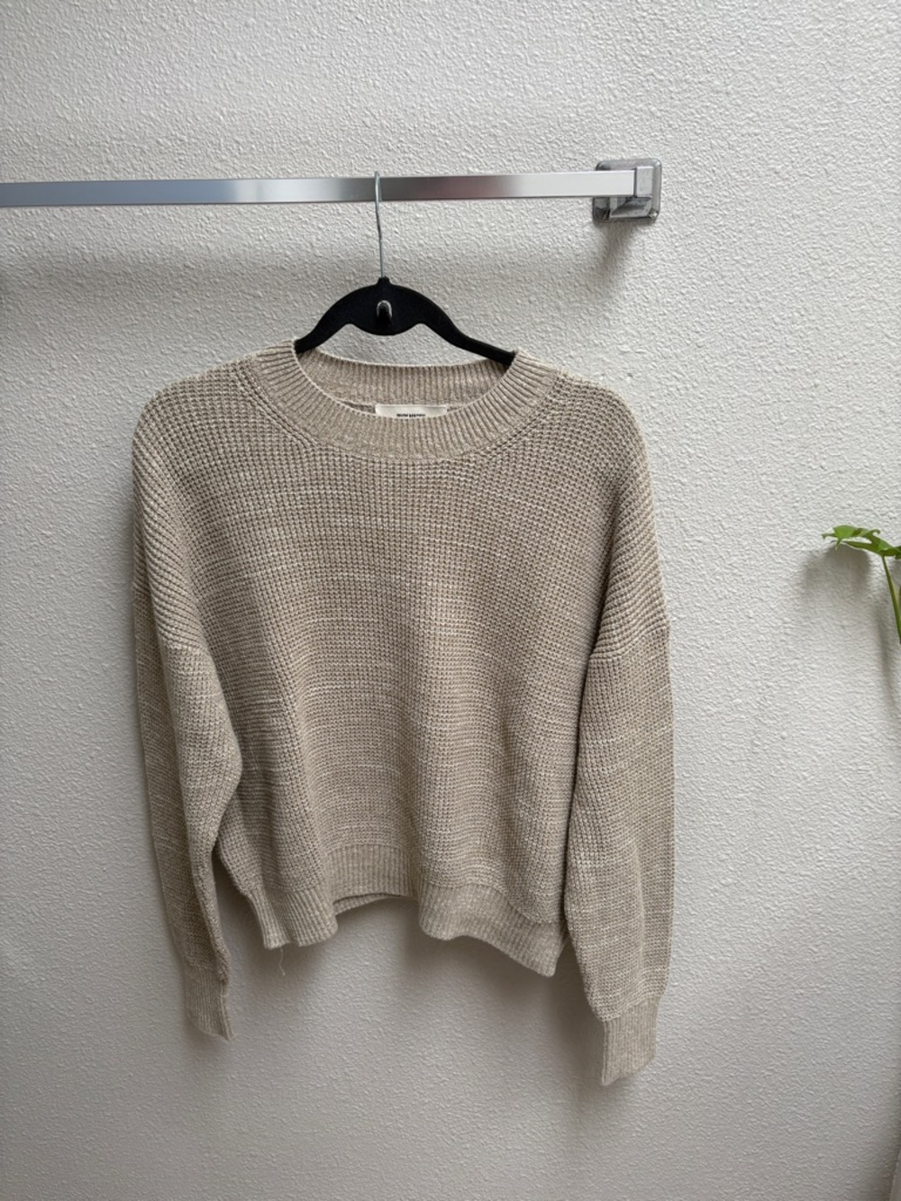 Buck Mason Neutral Beige Crewneck Sweater - Women's Knit Pullover